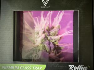 מגש זכוכית וי סינדיקייט קטן פרח