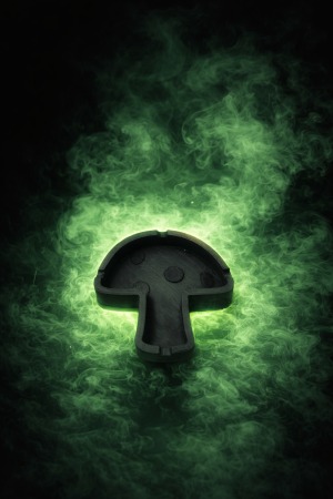 מאפרה מעוצבת בעיצוב פטרייה בצבע שחור – עיצוב ייחודי למעשנים עם סטייל