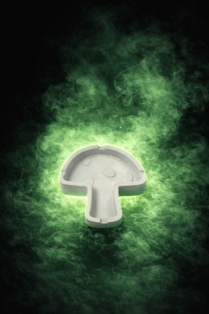 מאפרה מעוצבת בעיצוב פטרייה בצבע לבן – עיצוב ייחודי למעשנים עם סטייל