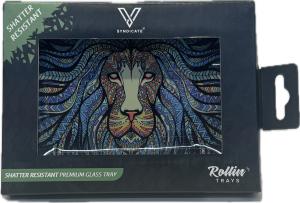 מגש זכוכית וי סינדיקייט קטן אריה