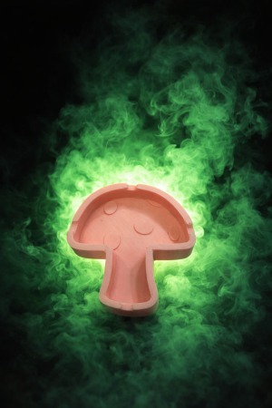 מאפרה מעוצבת בעיצוב פטרייה בצבע ורוד – עיצוב ייחודי למעשנים עם סטייל