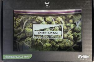 מגש זכוכית וי סינדיקייט גדול גרין קראק