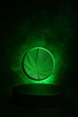 מאפרה עגולה עם עלה