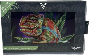 מגש זכוכית וי סינדיקייט גדול לטאה