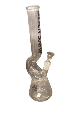 באנג זכוכית איכותי מעוצב עם צוואר מעוקל ותופס קרח