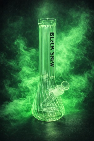 באנג זכוכית BLACK SNOW בעיצוב פסים