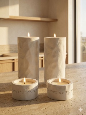 סט פמוטים- גלים צבע אבן