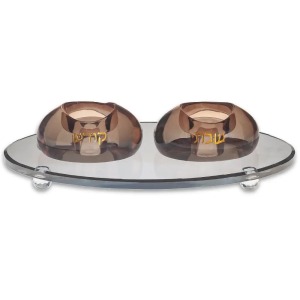 פמוטים על מגש- שבת קודש מושחר