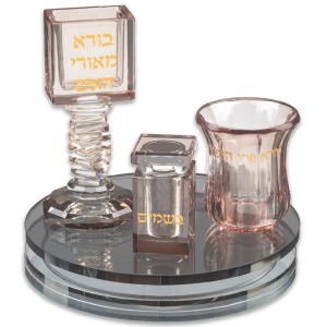 סט הבדלה קריסטל מהודר- חום