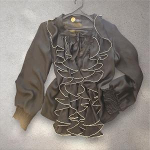 חולצת וינטג' צווארון מעוצב