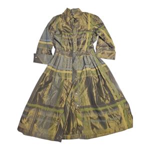 שמלת חולצה סאטן בהדפס גיאומטרי