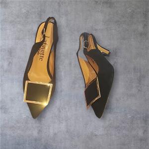 נעלי עקב שחורות של Lafayette Italy – אלגנטיות עם אבזם זהב