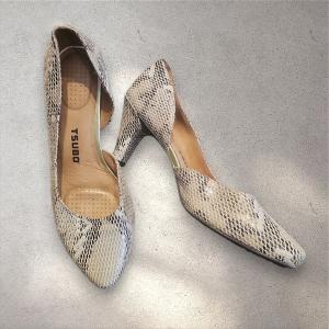 נעלי עקב עור נחש TSUDO