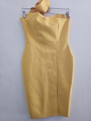 שמלת סטרפלס צהובה