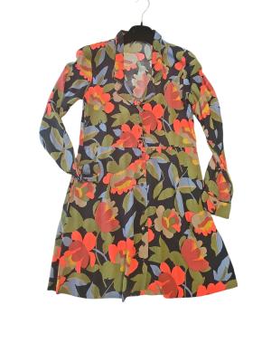 שמלת כפתורים פרחונית צבעונית