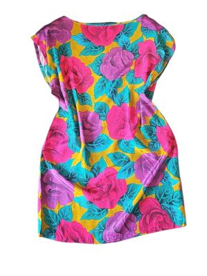 שמלת סאטן אובססיית פרחונית