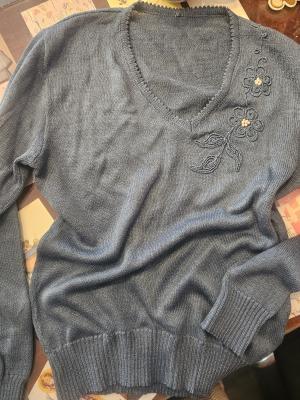 סריג דק וינטג' כחלחל