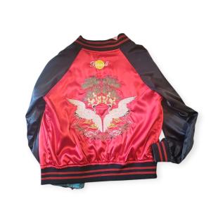 מעיל סאטן דו־צדדי עם רקמות וינטג'