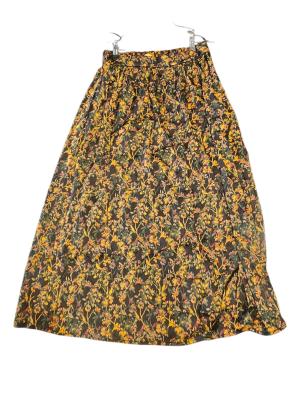 חצאית מידי סאטן פרחונית