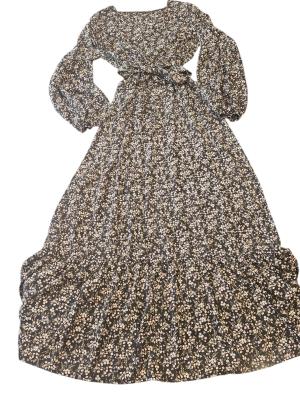 שמלת מקסי פרחונית שחורה