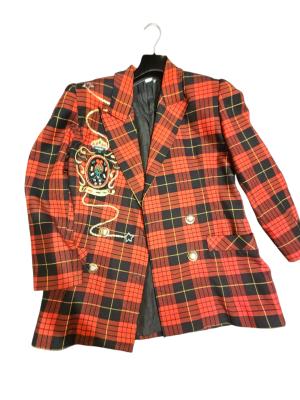 בלייזר וינטג'  משובץ בסגנון סקוטי