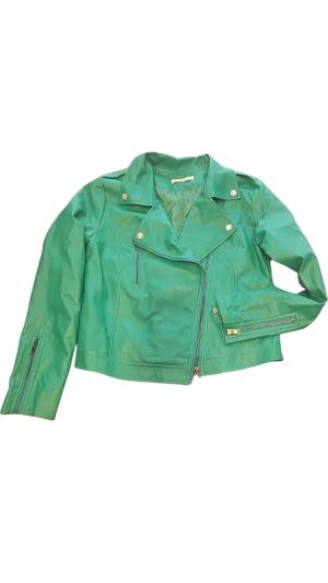 ג’קט דמוי עור ירוק אמרלד Nine