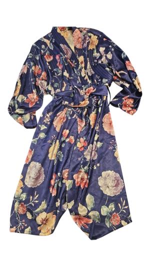 חלוק סאטן פרחוני