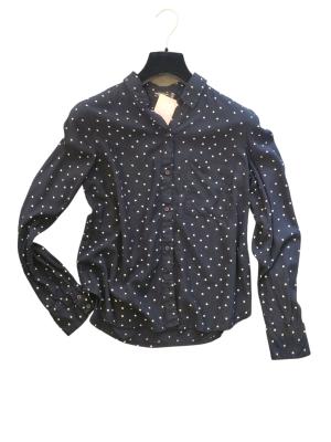 חולצת וינטג’ כחולה עם נקודות