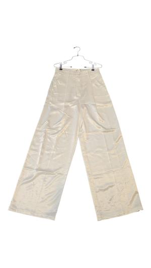 מכנס סאטן שמנת לבן