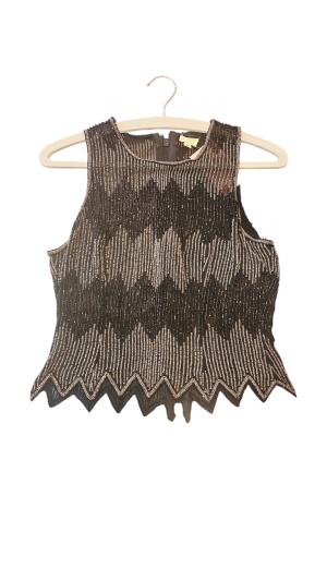 גופייה וינטג' רקומה בעבודת חרוזים