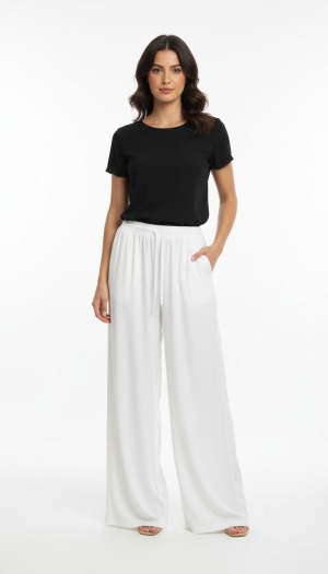 מכנס סאטן לבן