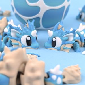 דרקון מיניאטורי וביצה של צדף ים