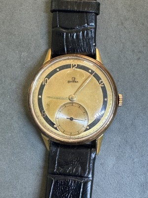 OMEGA - Manual, pink gold 18k, rare dial, 35mm, 40th