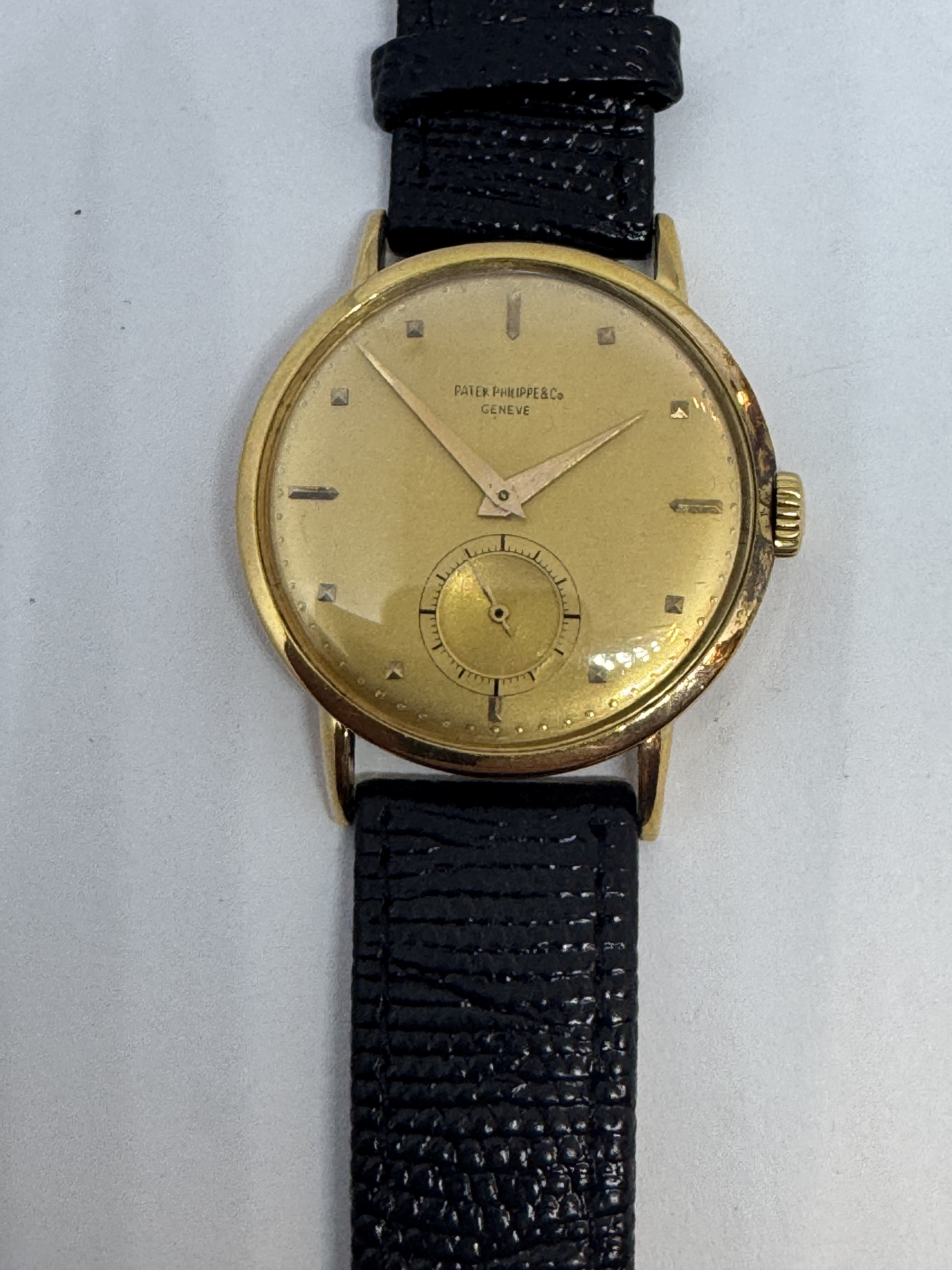 PATEK PHLIPPE - Manual,rare jumbo,ref 1513,rose gold 18k,1945, 35mm, with arcive certificate from the company