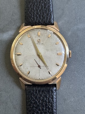 OMEGA - Manual, gold plated 80 mic, honeycomb dial, 40th, 38mm