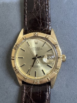 ROLEX - Datejust, turn o graph, gold 18k, 36mm, original strap & buckel,70th