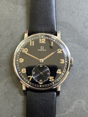 OMEGA - Very rare army dial, manual, jumbo 37.7mm, 50th