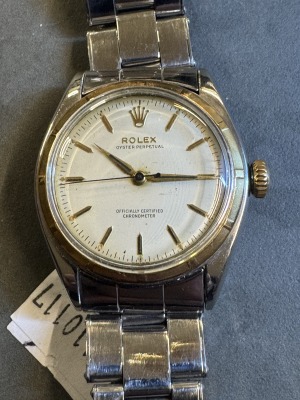 ROLEX - Oyster perpetual,chronometer,automatic ,gold bazel, 34mm, 50th