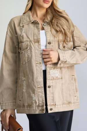 ז'קט ג'ינס קרעים-אמה