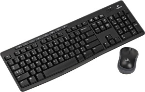 סט מקלדת ועכבר אלחוטיים צבע שחור Logitech Silent MK295