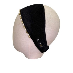 סופיה GLAM פס פנינים זהב ולבן