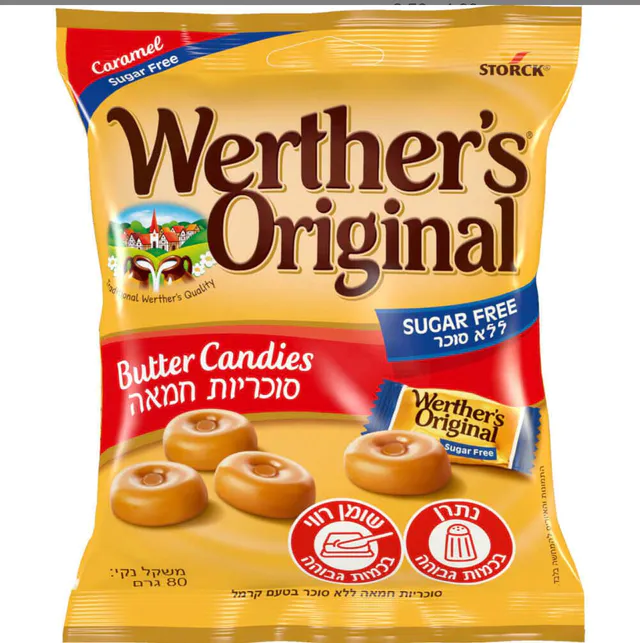 סוכריות חמאה ללא סוכר ורטרס אורגינל, 80 גרם