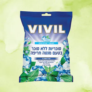 סוכריות ללא סוכר מנטה חריף | הובנר | 60 גרם