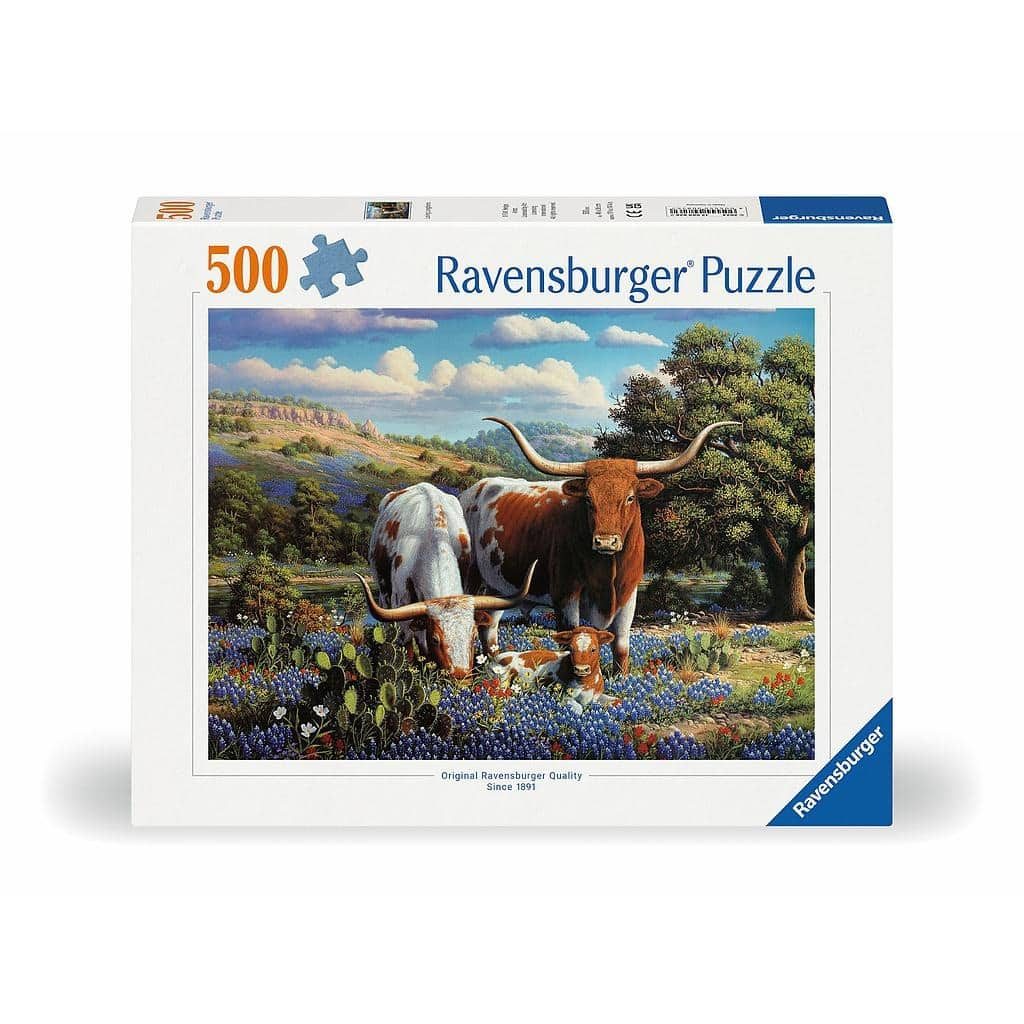 פאזל 500 חל' - שוורים בנוף יפהפה