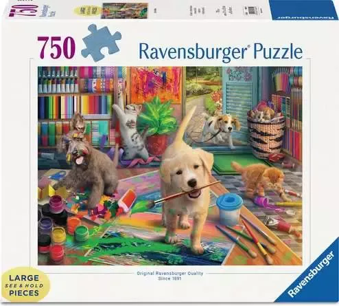 פאזל 750 חל' - כלבלבים בחדר יצירה