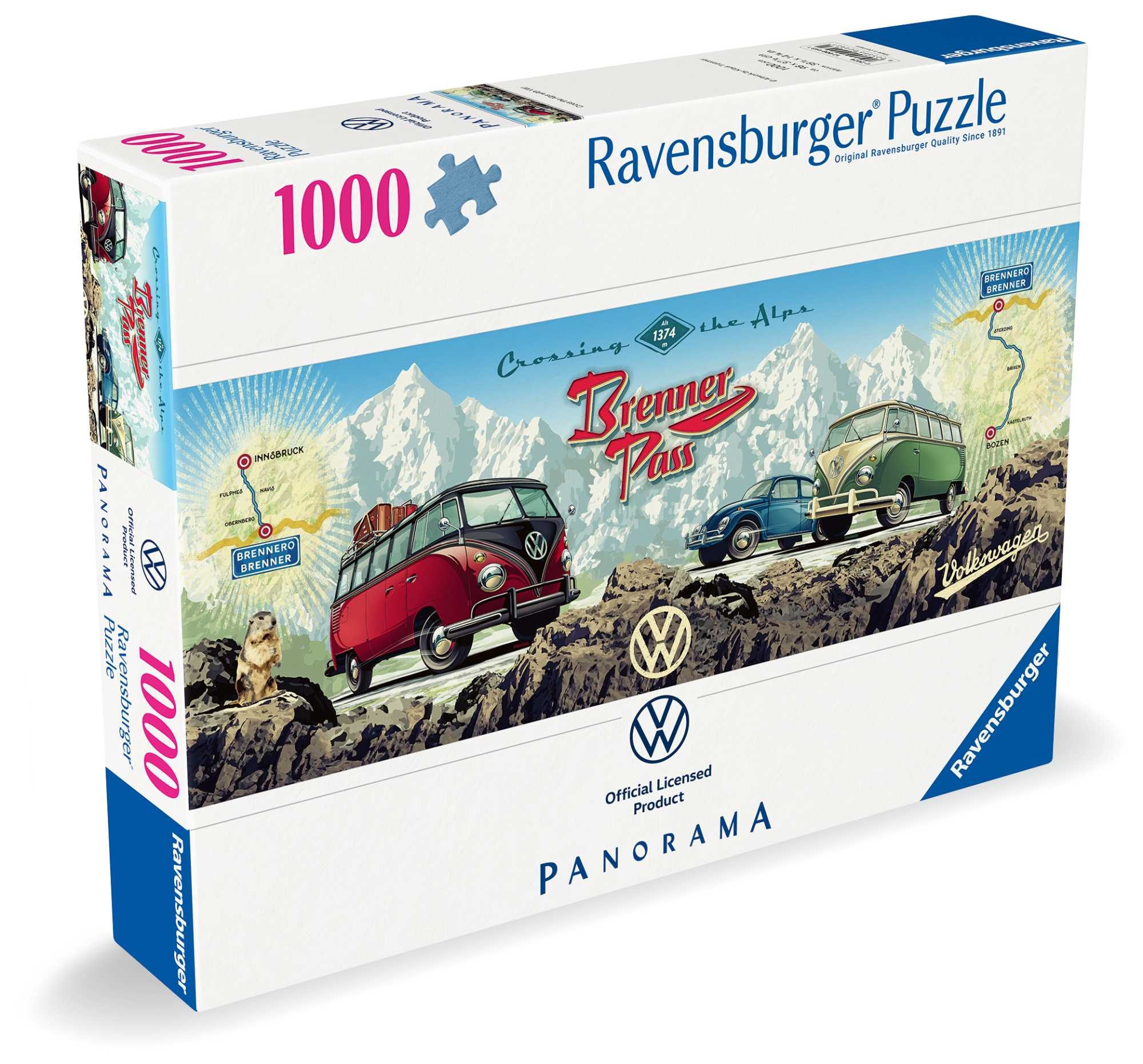 פאזל 1000 חל' פנורמה - לחצות את האלפים עם VW
