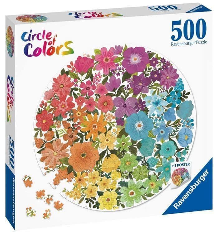 פאזל 500 חל' - עגול - פרחים