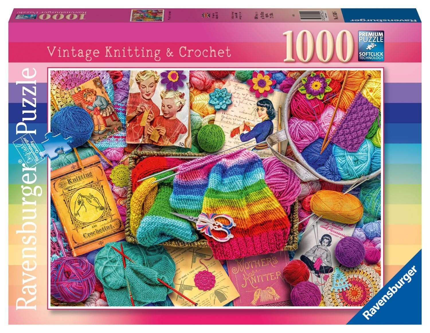 פאזל 1000 חל' - וינטג' - סריגה צבעונית