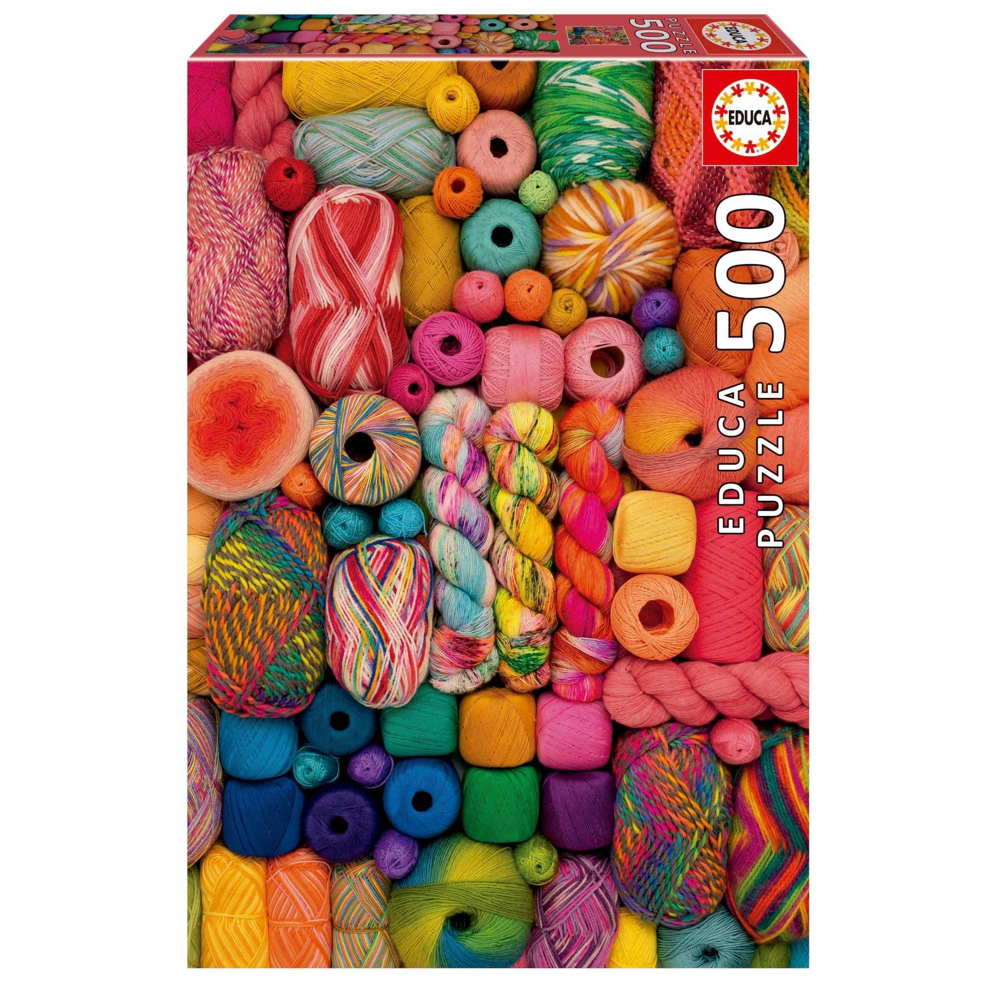 פאזל 500 חל' - גלילי צמר צבעוניים