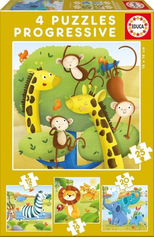 4 פאזלים בקופ' - חיות בר